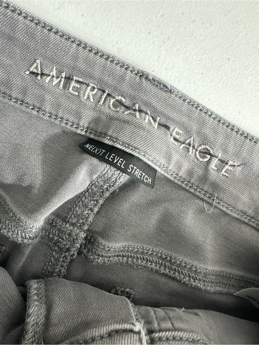 American Eagle Size 8 Long Hi-Rise Gray Cargo Jegging Next Level Stretch - Picture 8 of 14